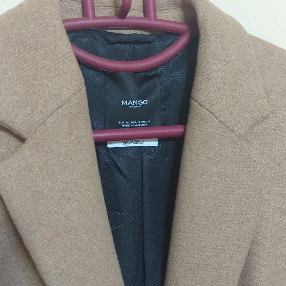 MANGO Wool Blend Coat - Picture 2 of 9